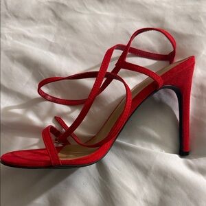 Fashion Nova Vibrant Red Strappy Heels